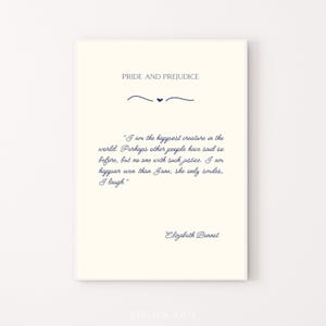 Póster con frase de amor de Orgullo y prejuicio, regalo de Jane Austen, regalo imprimible para amantes de la lectura, impresión con frase de amor preppy, Elizabeth Bennet