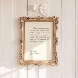 Pride and Prejudice Quote Print: Jane Austen Literary Wall Art (Digital Download)