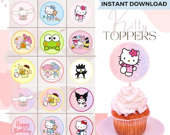 Free Printable Hello Kitty Cupcake Toppers Template