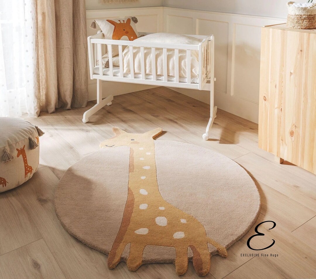Round Giraffe Area Rug for Living Room Bedroom Kids Room Etsy