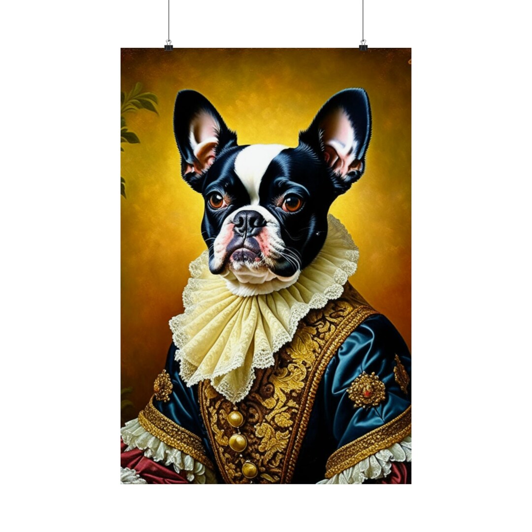 24x36 in Boston Terrier Gothic Victorian Vintage Wall Art Etsy