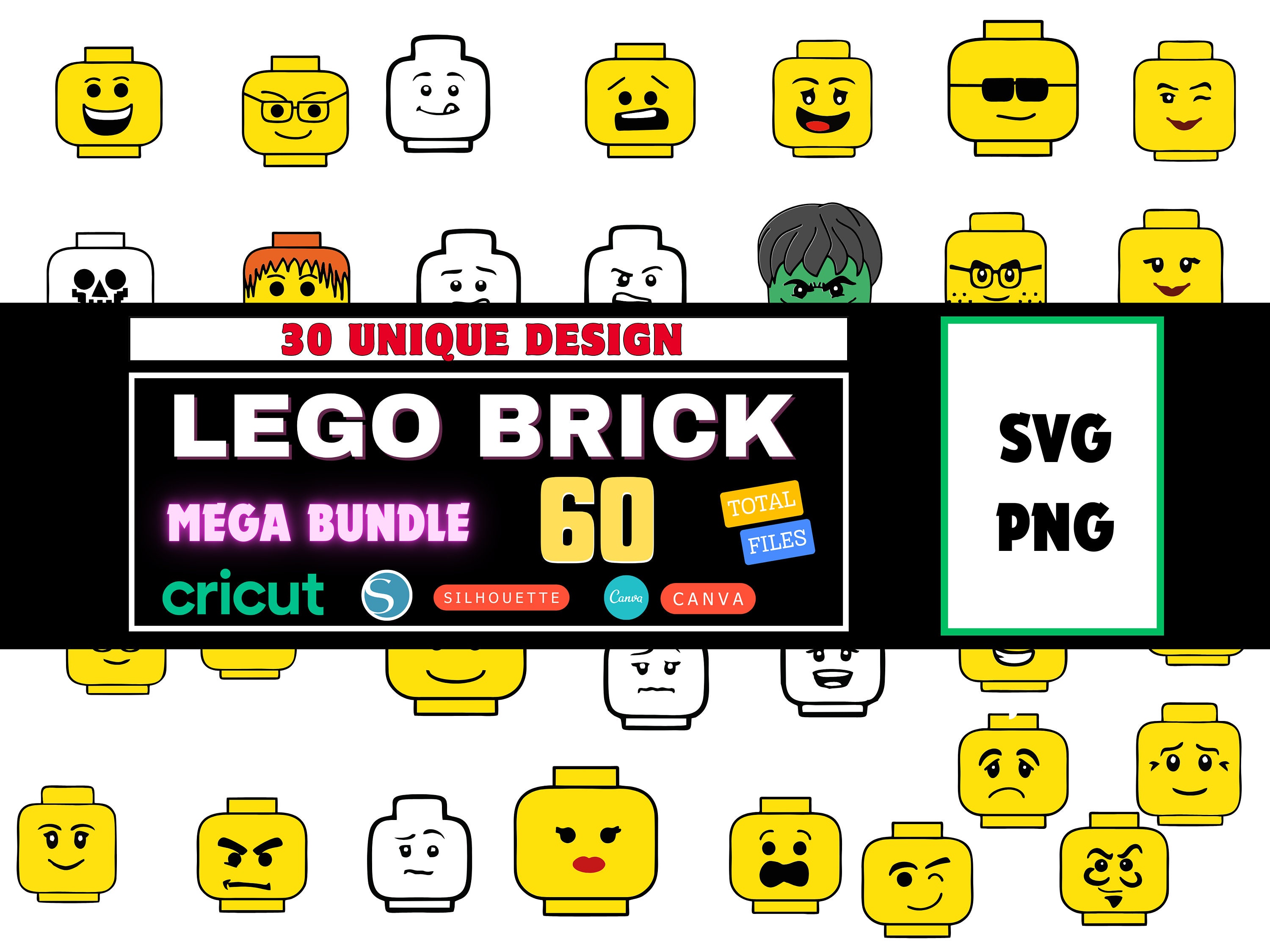 Brick Faces Brick Faces Svg Brick Faces Cricut Vector Etsy UK