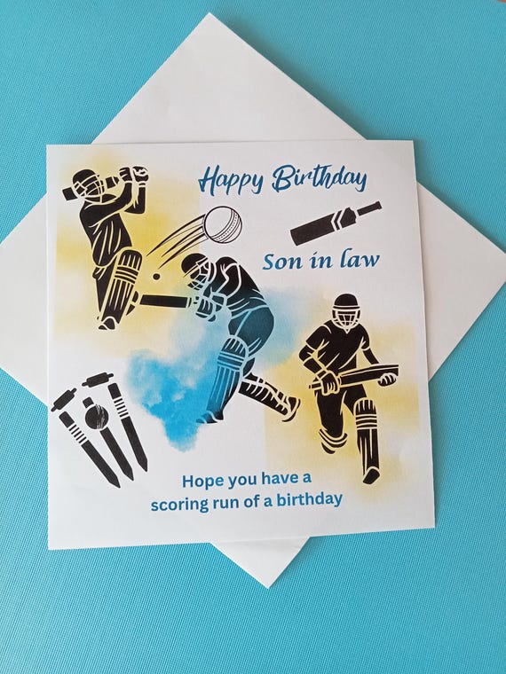Cricket Birthday Card For Grandson Cricket Player Birthday - View #3