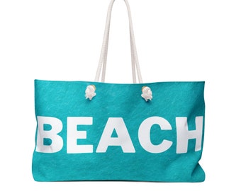 BEACH Bolso de playa de lona extra grande para mujer Bolso de hombro Bolso de playa con asas de cuerda de algodón Bolso de piscina Regalo de cumpleaños Tote de fiesta en la playa