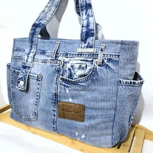 Extravagand Denim Tasche Patchwork Einkaufstasche Große Multi Tasche Hobo Bag Strandtasche Markt Handtasche Boho Schultertasche Reisetasche (DDP inklusive)