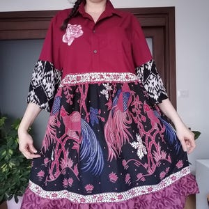 Boho Upcycled Patchwork Dusterjurk - Hippie Eco-Friendly Farm Chic Top - Romantische Rustieke Lagenlook Jurk L-3XL, DDP inbegrepen