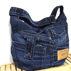 Denim hobo tas crossbody tas spijkerbroek markttas messenger bag meerdere vakken schoudertas maat 16/14 inch (DDP inbegrepen)