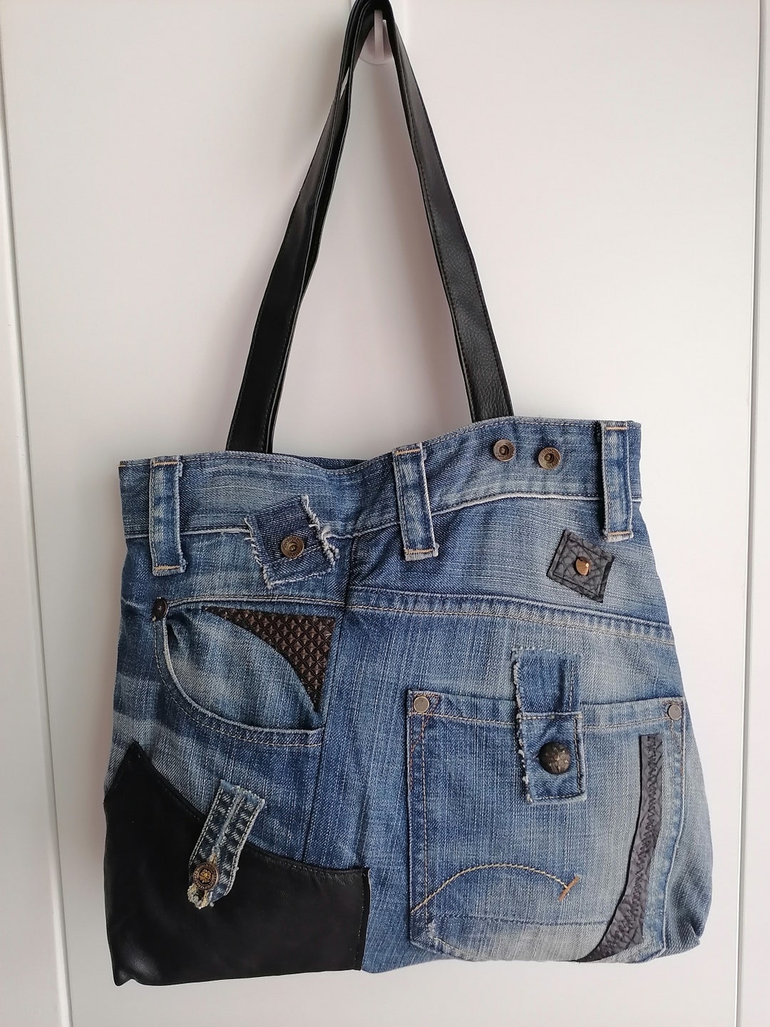 Jeans Bag, Hobo Bag ,gift for Her ,denim Bag ,,casual Market Bag Shabby ...