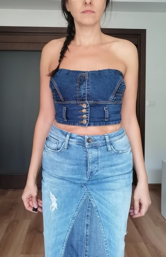 denim corset bustier