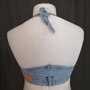 Denim Corset Crop Top Upcycled Chic Casual Wear Stylish Crop Top With ...