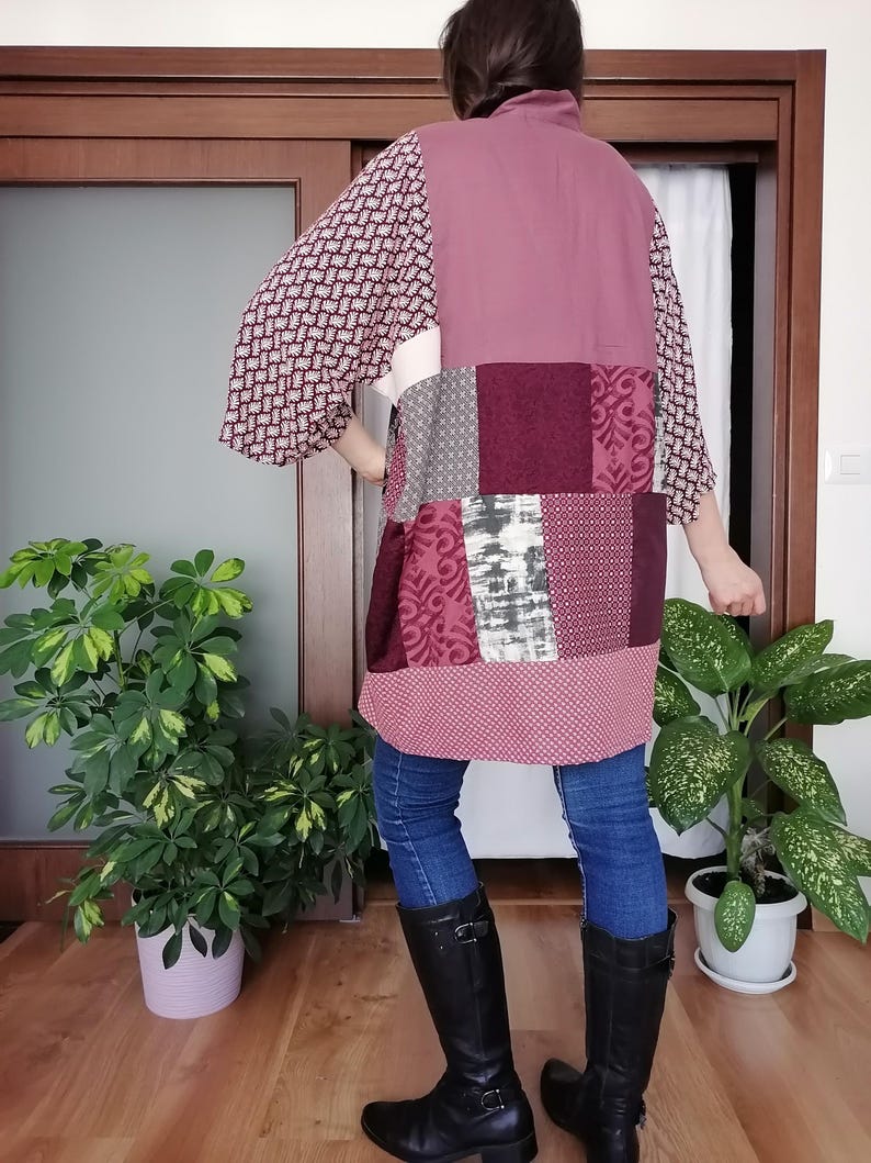 Upcycled Patchwork tunic - Boho Duster - Festival Wear - Farm chic top image 9