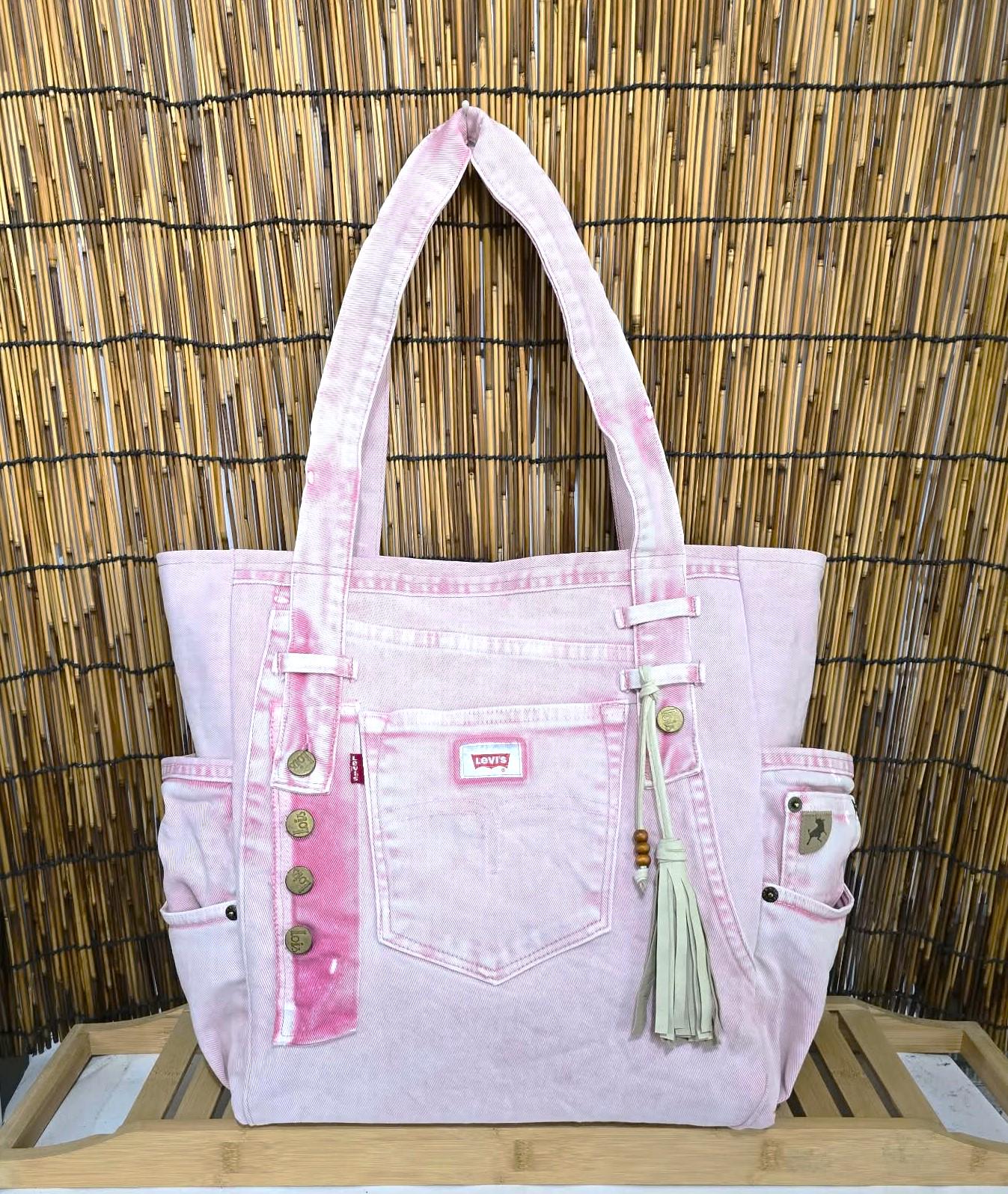 Reworked Patchwork Boho Jeans Tote - Upcycled Levi's Denim Hobo