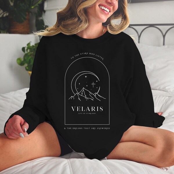 Sweat ACOTAR Noir Valeris SJM Fantasy For Her Ras Du Cou