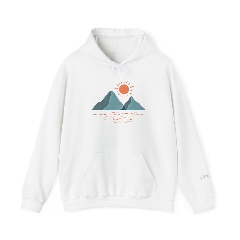 Felpa con cappuccio Mountain Sunrise - Felpa unisex ispirata alla natura Wild & Wander immagine 3