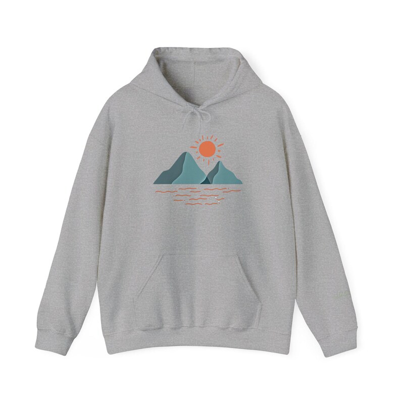 Felpa con cappuccio Mountain Sunrise - Felpa unisex ispirata alla natura Wild & Wander immagine 6