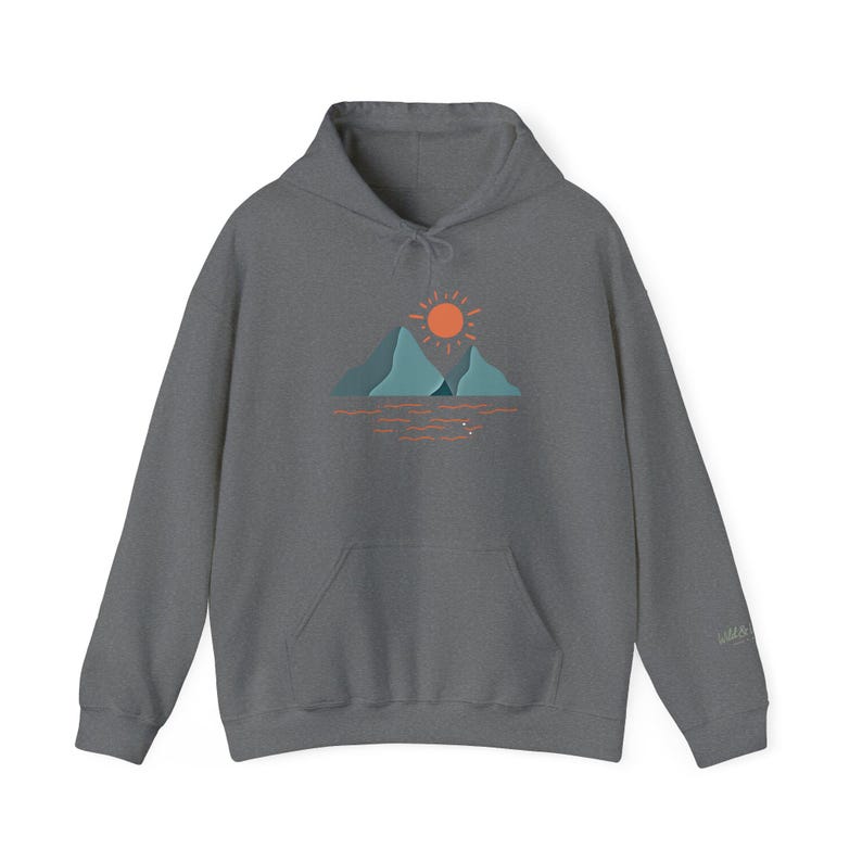 Felpa con cappuccio Mountain Sunrise - Felpa unisex ispirata alla natura Wild & Wander immagine 8