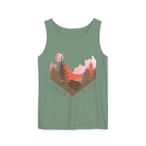 Wander Always Tank Top - Comfort Colors Garment-Dyed Muscle Tank | Wild & Wander Nature-Inspired Summer Shirt