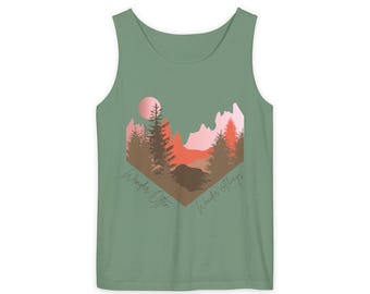 Canotta Wander Always - Canotta muscolare tinta in capo Comfort Colors / Maglietta estiva ispirata alla natura Wild & Wander