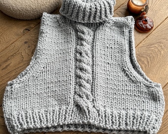 Patrón de tejido para chaleco de suéter retorcido (PDF)