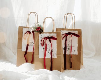 Adventskalender zum selber befüllen|Papiertüte|Weihnachten|Zahlen|Kalender|Karten|Adventskalenderkarten|Verpackung|Karte|Schleife|Geschenk
