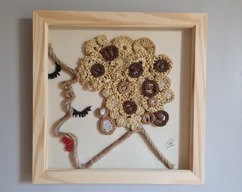 Crochet couple face art