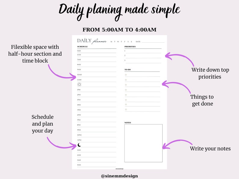 24 Hour Daily Planner Printable, Hourly Planner, Military Time Plan ...