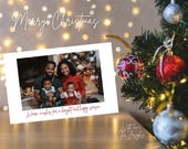 Editable Family Photo Christmas Card Template, Printable Holiday Card (Digital)