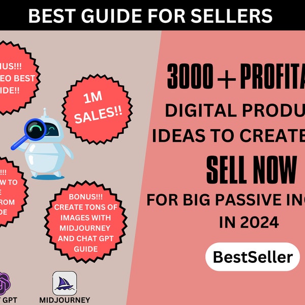 3000+Profitable Digital Products Ideas To Create And Sell Today For Passive Income,Etsy Instant Downloads for Etsy Sellers,SEO-Optimized.