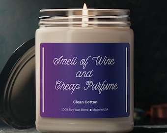 Journey Smells Soy Candle: Wine & Perfume Scent, Music Lover Gift