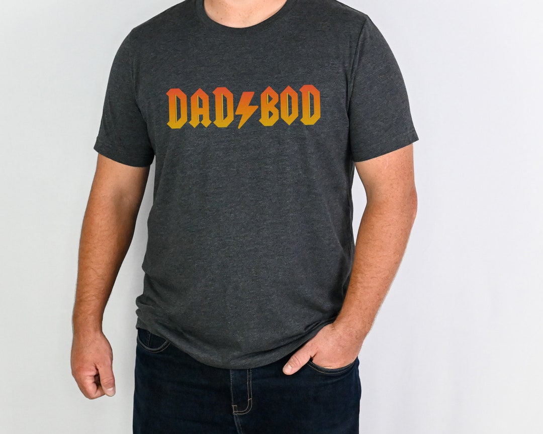 AC/DC Dad Bod Tee Shirt - Rockstar Gift for Father - 80s Classic Rock ...