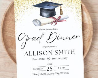Graduation Invitation, digital graduation invitation, Grad Party Invite, Graduation Party Invitation, Class of 2025, Graduation Dinner