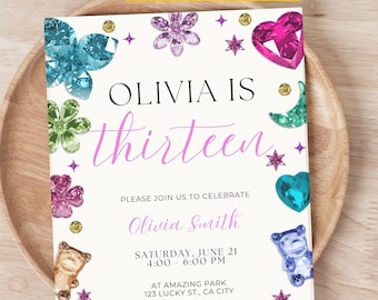 13th Birthday Invitation Girl 13th Birthday Party Tween party invitation, 10th Birthday Editable Template Digital download Invite