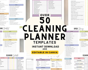 EDITABLE ADHD Cleaning Planner Bundle Daily Weekly Monthly Cleaning ...