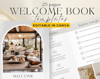 Airbnb Welcome Book Template, Vacation Rental Welcome Book, VRBO Welcome Book, Airbnb Guest Book, Airbnb Welcome Sign, Canva Editable