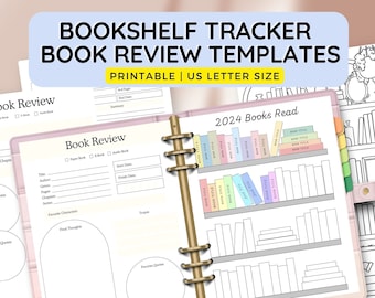 Reading Journal and Bookshelf Reading Log, Book Tracker, Reading Challenge, Reading Planner, Books Read Printable, Bookshelf PRINTABLE PDF