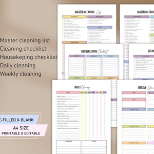 EDITABLE ADHD Cleaning Planner Bundle Daily Weekly Monthly Cleaning ...