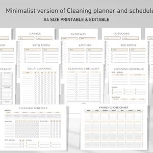 EDITABLE Cleaning Checklist Schedule Bundle, Daily Weekly Monthly ...