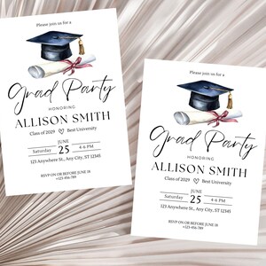 Graduation Party Invitation, Grad Party Invite, Template Editable, Graduation Announcement, Graduation Party Invite Download, Class of 2025