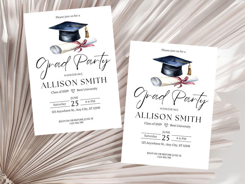 Graduation Party Invitation, Grad Party Invite, Template Editable, Graduation Announcement, Graduation Party Invite Download, Class of 2025