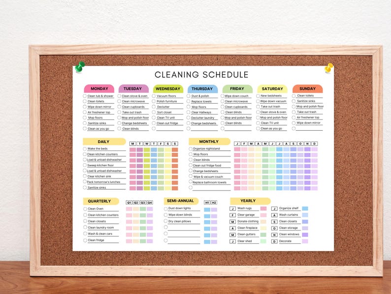 EDITABLE Cleaning Planner, Cleaning Checklist, Schedule, ADHD Cleaning ...