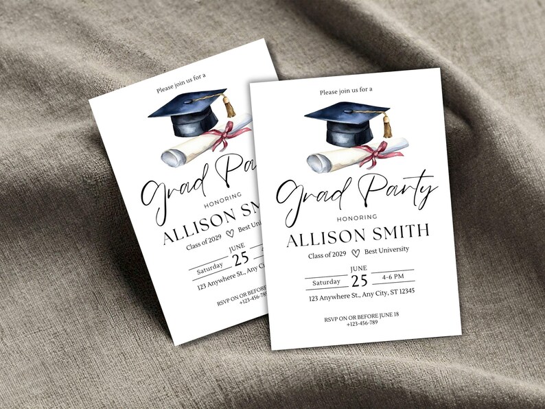Graduation Party Invitation, Grad Party Invite, Template Editable, Graduation Announcement, Graduation Party Invite Download, Class of 2025