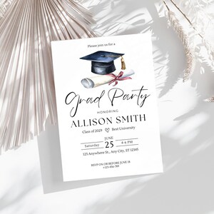 Graduation Party Invitation, Grad Party Invite, Template Editable, Graduation Announcement, Graduation Party Invite Download, Class of 2025