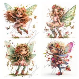 Unique Quirky Fairy Clipart Bundle, Cute Whimsical Fairy for Nursery ...