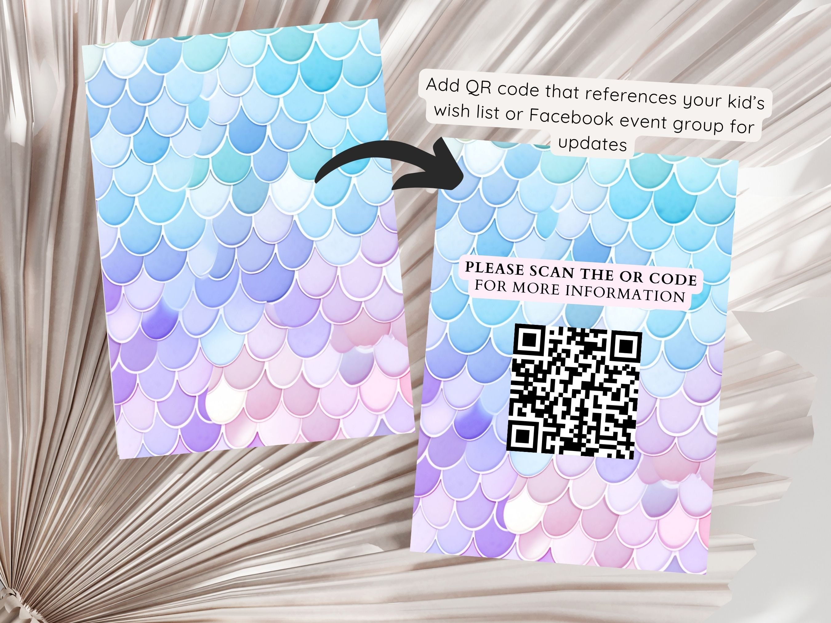 Editable Mermaid Birthday Invitation, Mermaid Invite, Under the Sea ...