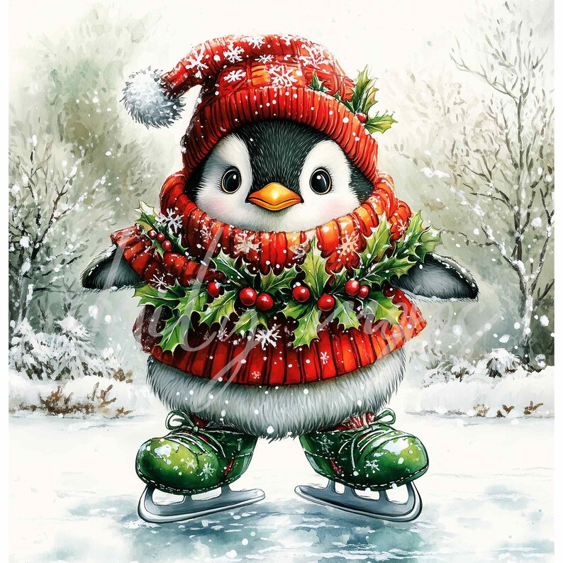 Christmas Animals Sweater Clipart, Winter Family 300 DPI, Woodland