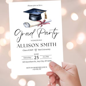 Graduation Party Invitation, Grad Party Invite, Template Editable, Graduation Announcement, Graduation Party Invite Download, Class of 2025