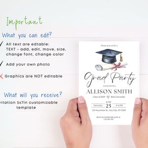 Graduation Party Invitation, Grad Party Invite, Template Editable, Graduation Announcement, Graduation Party Invite Download, Class of 2025