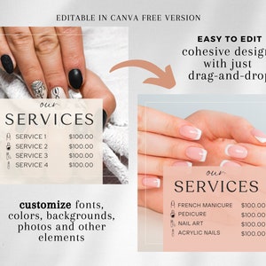 Nail Salon Posts, Social Media Posts, Instagram Posts for Nail Technicians, Nail Salon Templates, Canva Templates, Editable, Social Media Branding for Nail Technicians, Canva Templates, Beauty Business Instagram, Design Quotes Artist Promotion Kit