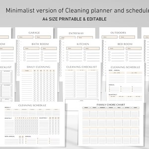 EDITABLE ADHD Cleaning Planner Bundle Daily Weekly Monthly Cleaning ...
