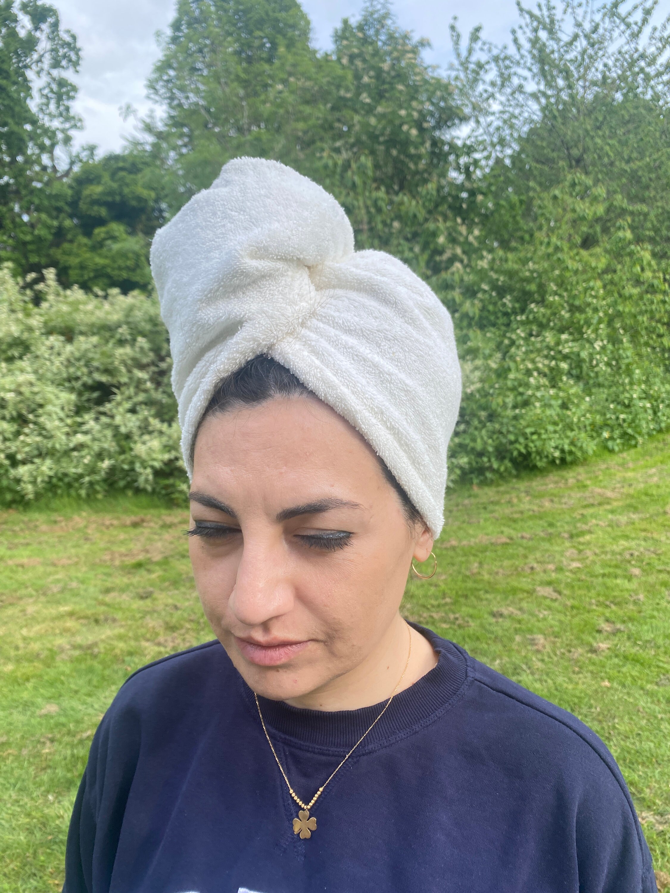 Warm day hair towel sale